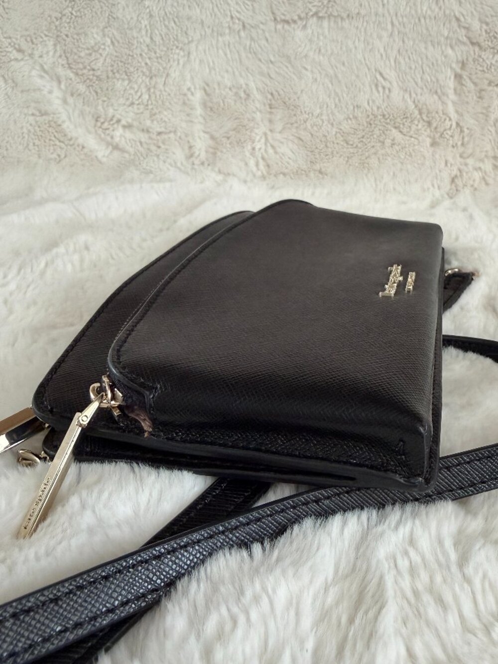 Kate Spade Spencer East West Phone Black Leather Crossbody Bag - Picture 8 of 15